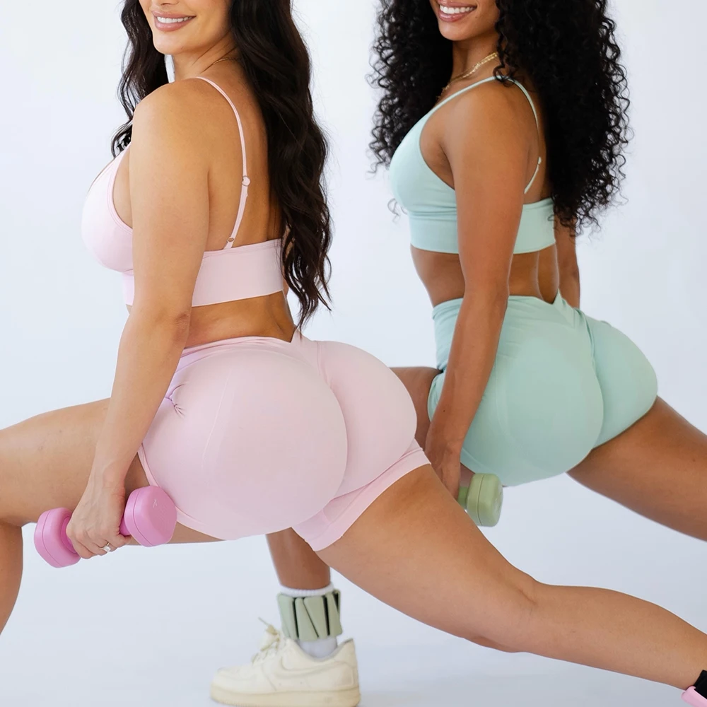 Allure The Brand V-BACK Scrunch Shorts Women Gym Shorts Woman Seamless Yoga Shorts Fitness Training Yoga Shorts Butt Lifting