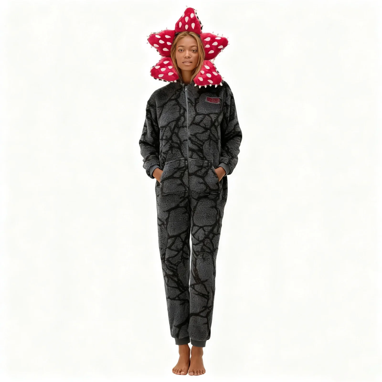 2026 Onesie Pajamas Adult Fleece Hooded Jumpsuit One Piece Sleepwear S-Strangers Thing Costume Xmas Pjs