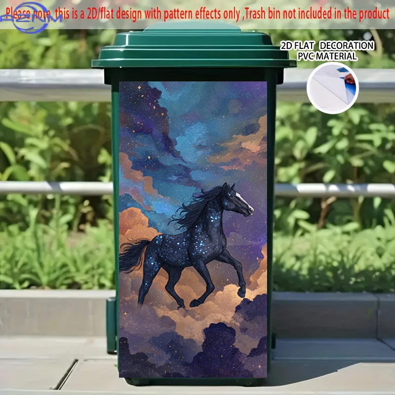 2D Flat Printing 1pc 2D Pattern Printed Kitchen Trash Can Sticker  