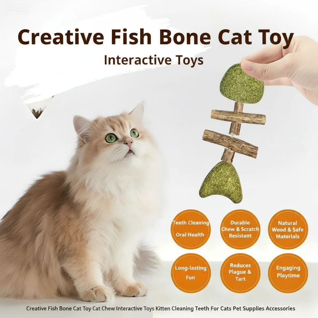 Kreative Fisch Knochen Katze Spielzeug Katze Kauen Interaktives Spielzeug Kätzchen Reinigung Zähne Für Katzen Pet Liefert Zubehör