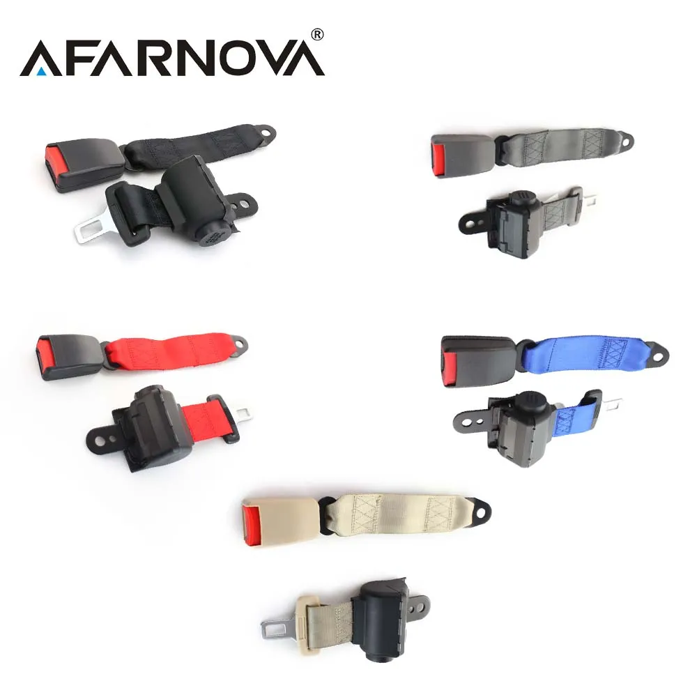 Universal Two-point Automatic Seat Belt Adjustable Seat Belt 5 Color Black Red Grey Blue Beige 118CM Car Belt Accessories