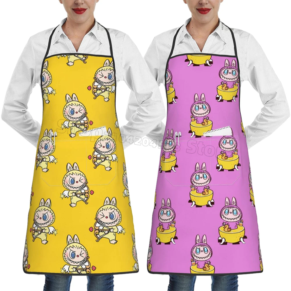 Labubu Women's Kitchen Pocket Apron Anti-fouling Apron for Cooking,barber,painting,BBQ,gardening Supplies Tool Smock Wear Gift