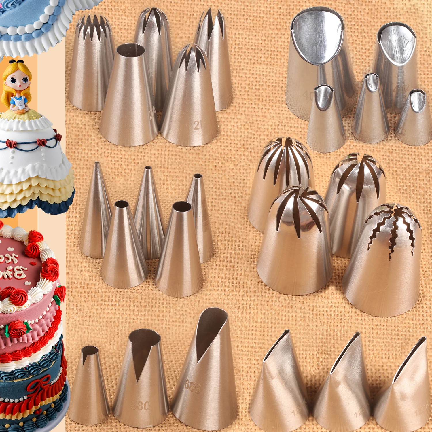 

Cream Cake Decorating Good Quality Stainless Steel Icing Piping Nozzles Pastry Tips Cake Baking Tools Baking Accessories