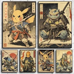 Japan Anime Pokemon Cartoon Canvas Painting Pikachu Bulbasaur Squirtle Wall Art Posters Print Picture Children's Room Home Decor