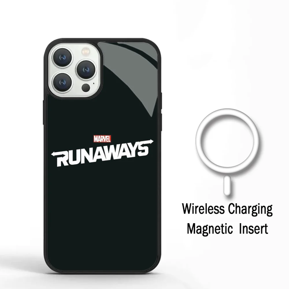 Funda de teléfono Marvel Runaways para IPhone 11, 12, 13, 14, 15 Plus Pro Max, funda acrílica de espejo para Magsafe