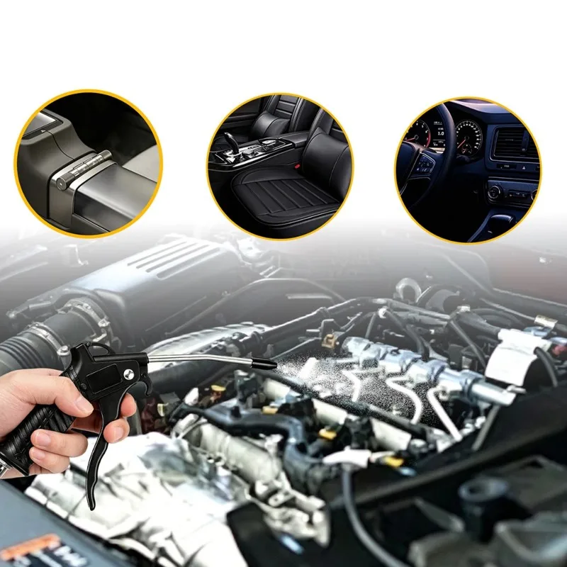 DTA4-Industrial Pneumatic High-Pressure Air Duster Gun Kit - 5M Hose, Multiple Connectors