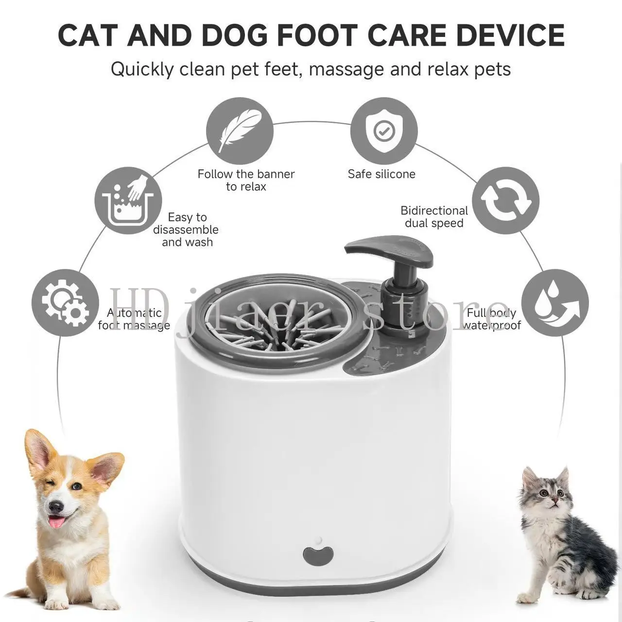 

Cross-border new pet foot washer Household electric foot washer Dog cat paw cleaner Scrub-free foot washer