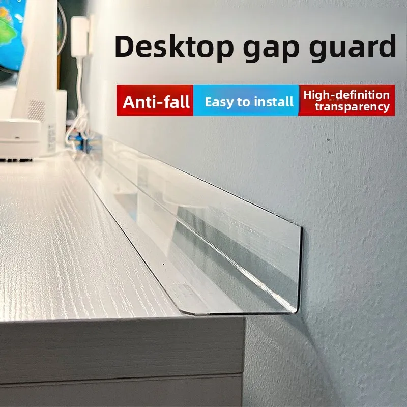 Acrylic Desk  Blocker Office Desk Barrier PVC Study Partition  Anti-Fall Strip Durable Desktop Organizer