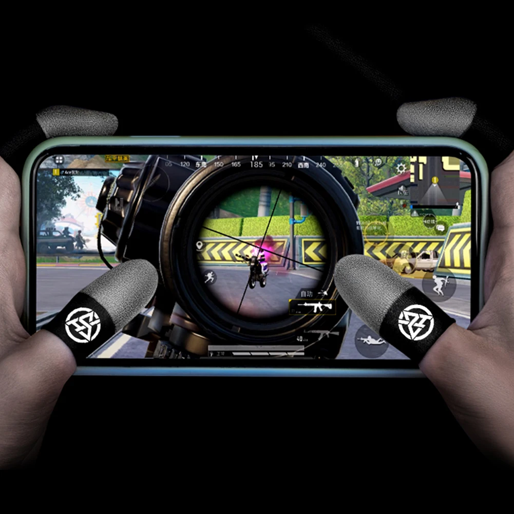 1/2 Paar leuchtende, schweißfeste Fingerspitzenabdeckung, rutschfester, empfindlicher mobiler Touch-Handschuh, atmungsaktiv für PUBG Mobile Gaming