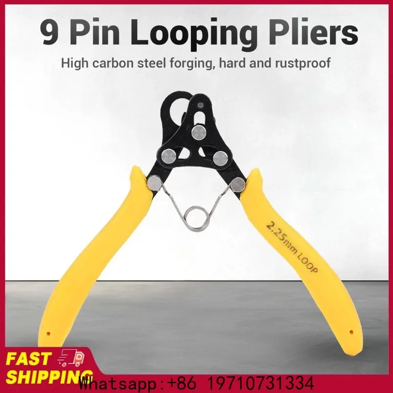 9 Pin Looping Pliers Looping Pliers Tool 2.25mm One Step Looper for 18-26 Gauges Craft Wire Golden Silver Copper Iron Winding
