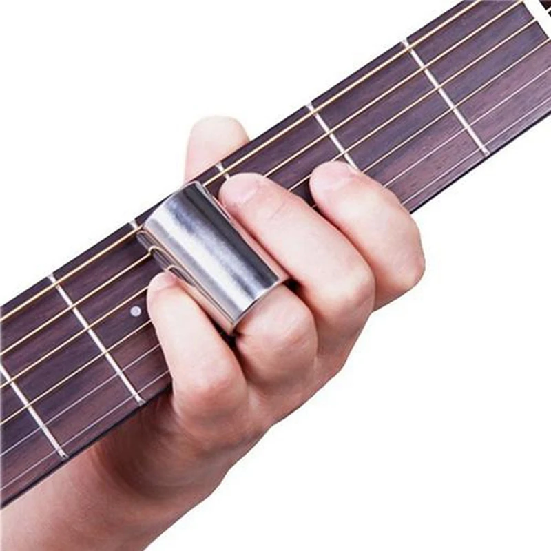 Besi tahan karat gitar logam Slide Slider jari kludge String Slide nada untuk gitar senar instrumen aksesoris