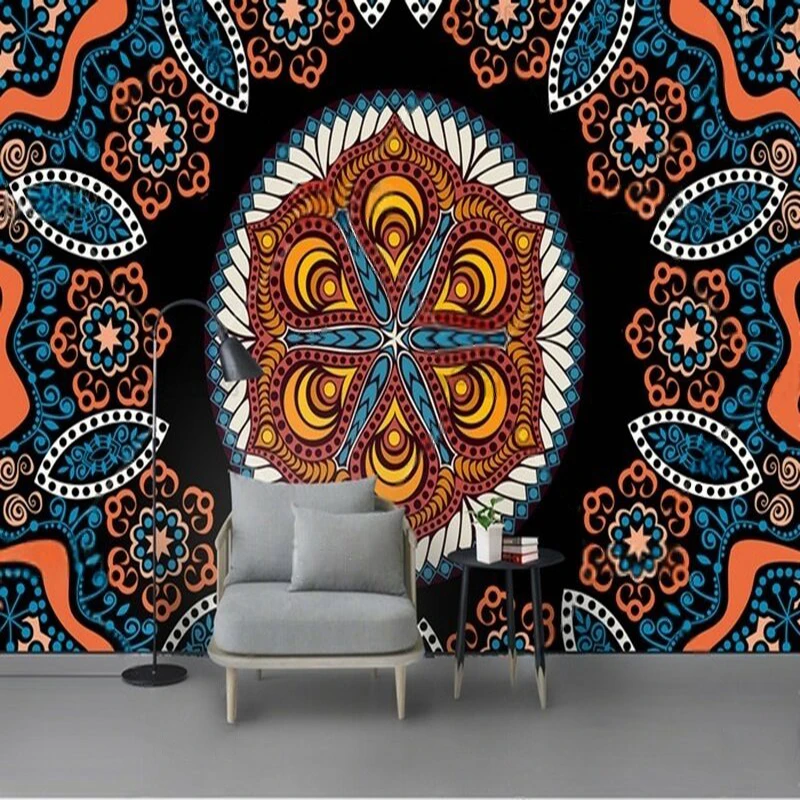 New Chinese-Style Minimalist Indoor Abstract Art Color Flower Luxurious Home Decoration Mural For The Living Room Sofa Pattern