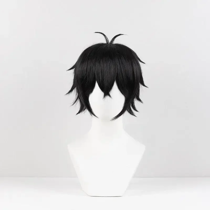 New Anime WIND BREAKER Jo Togame Cosplay Costume Wig Adult Men Black Short Hair Ponytail Wigs Accessory Halloween Carnival Prop