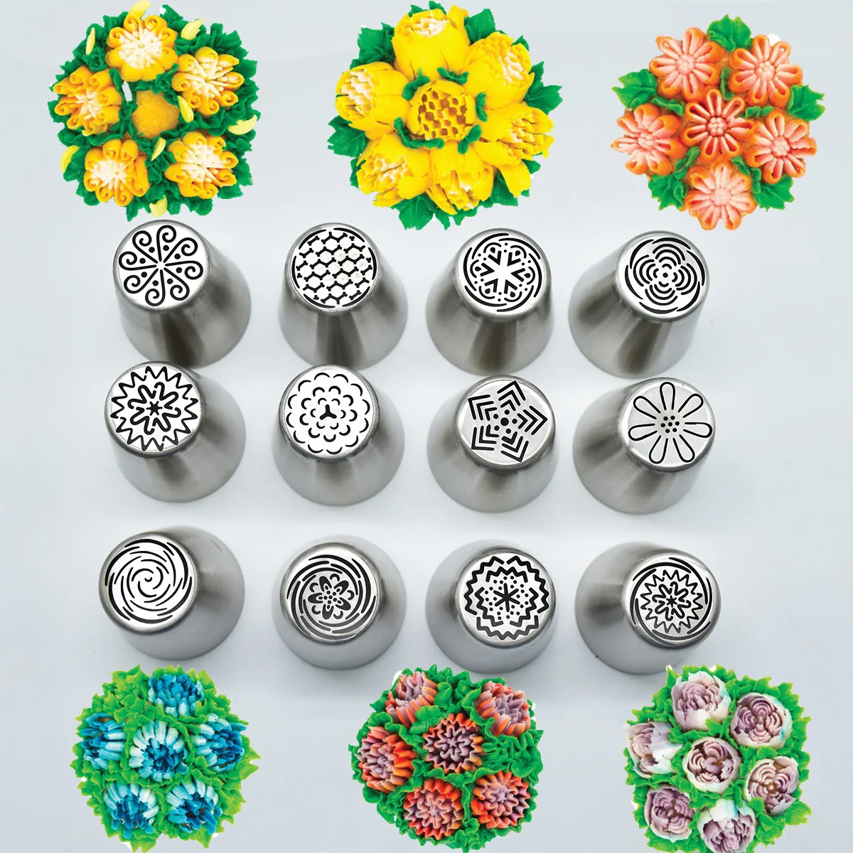 18 Style Malaysia Tulip Icing Piping Nozzles Stainless Steel Flower Cream Pastry Tip Kitchen Cupcake Cake Decorating Tools M745