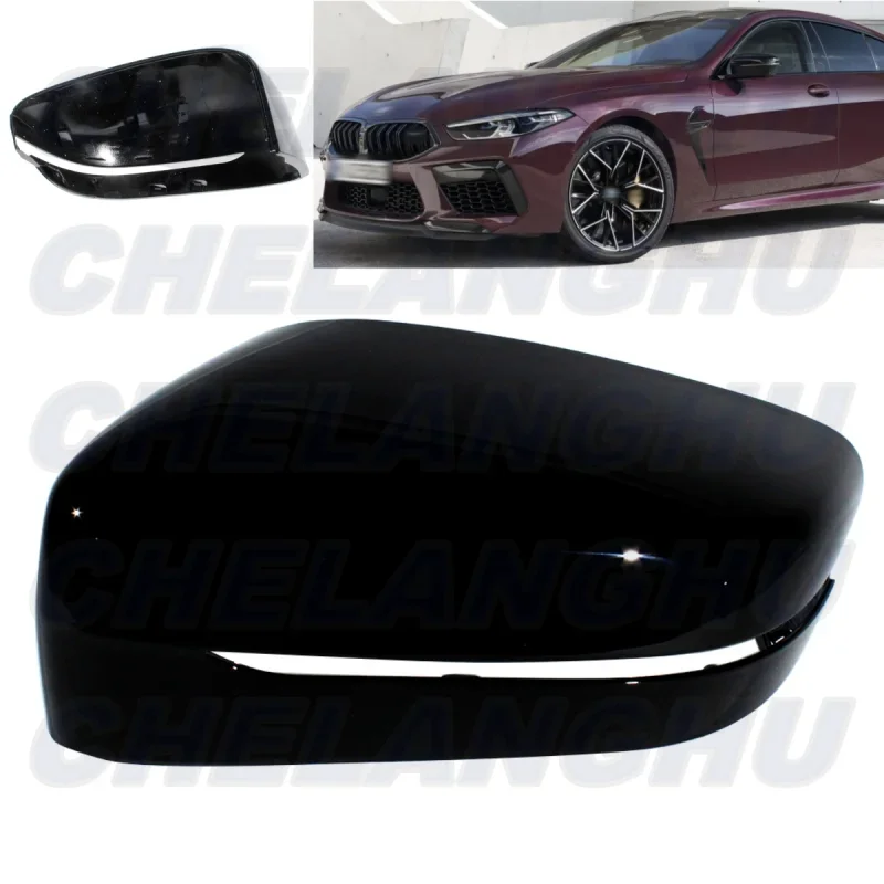 For BMW G14 840i G15 G16 F91 F92 F93 M8 2018 2019 Left Side Black Painted Mirror Cover Cap Housing with turn signal Hole