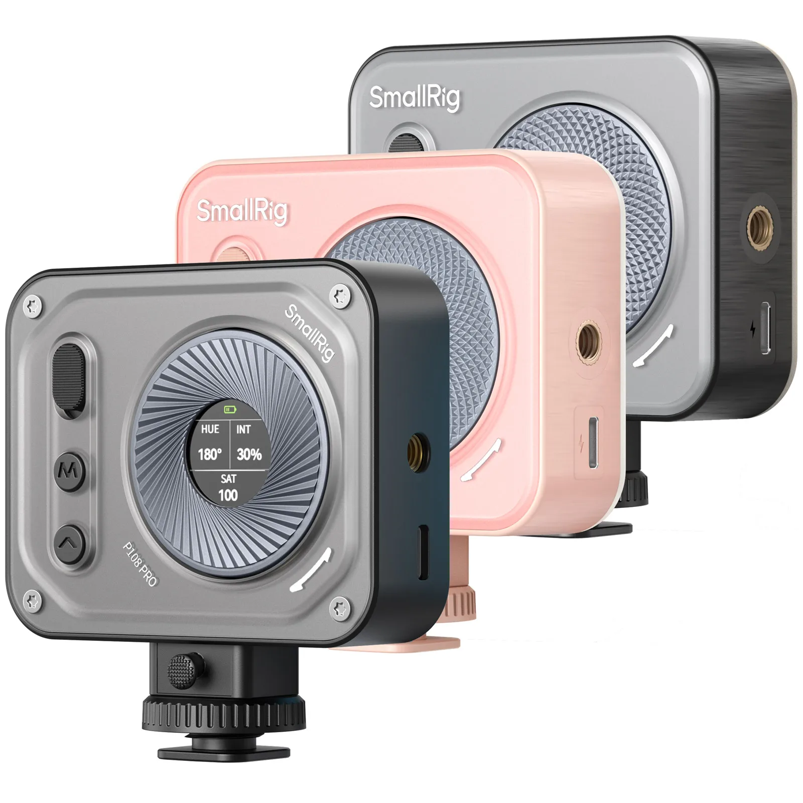 Smallrig Vibe 96 / P108 Pro ضوء فيديو صغير ، ثنائي اللون pk ، ضوء ملء سريع الإصدار مع شاشة LCD للهاتف ، Vlog والتصوير الفوتوغرافي