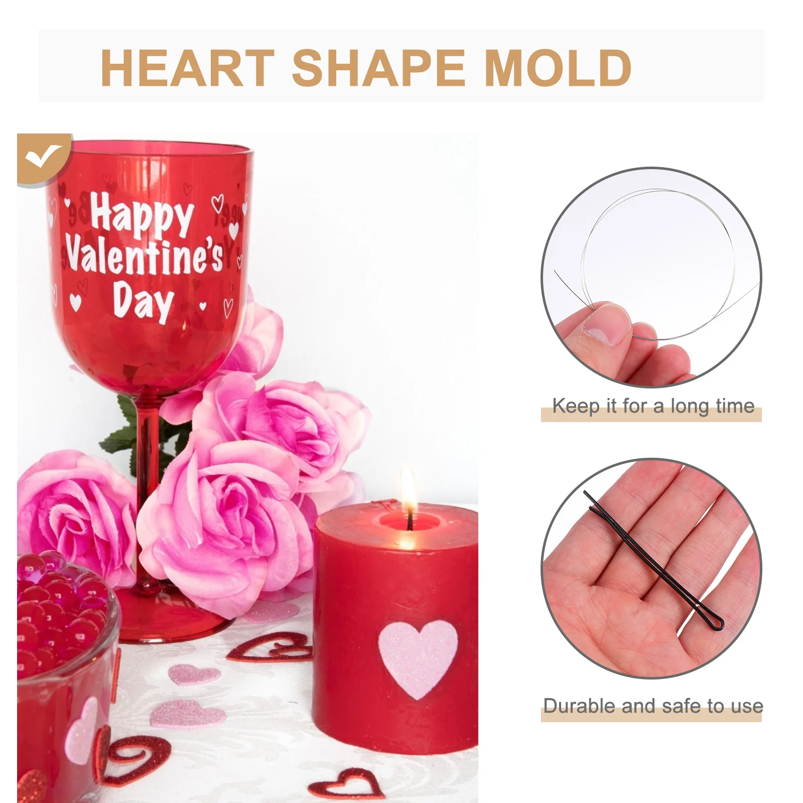 

1Set Heart Shaped Acrylic Mold Set Durable Flexible Reusable DIY Mold for Scented Making Craft Supplies