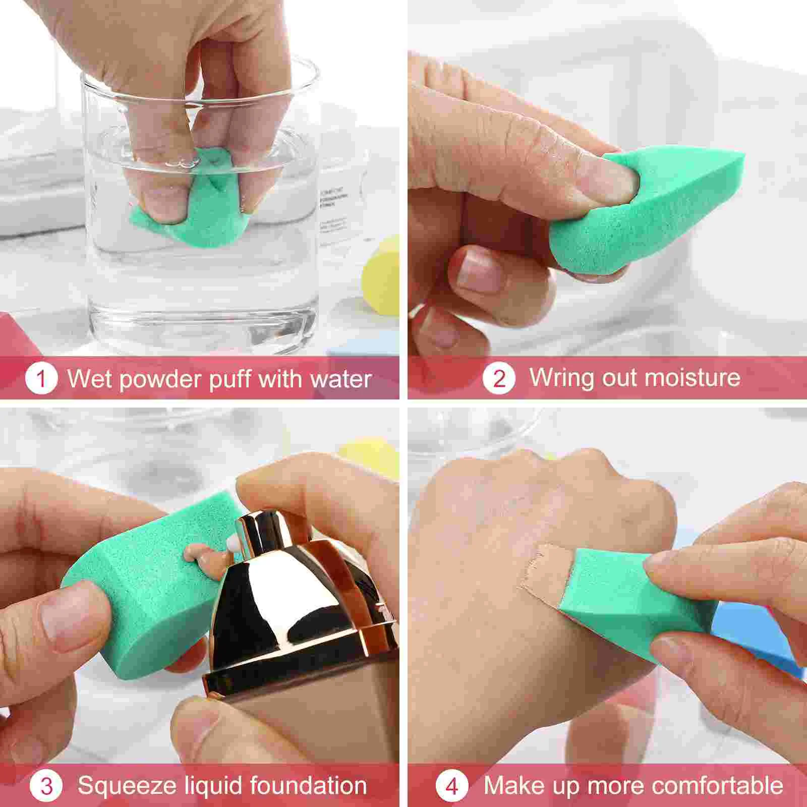 8 ชิ้นเครื่องปั่น Miss Women's Makeup Sponge Applicator เครื่องมือขนาดใหญ่สําหรับรองพื้น