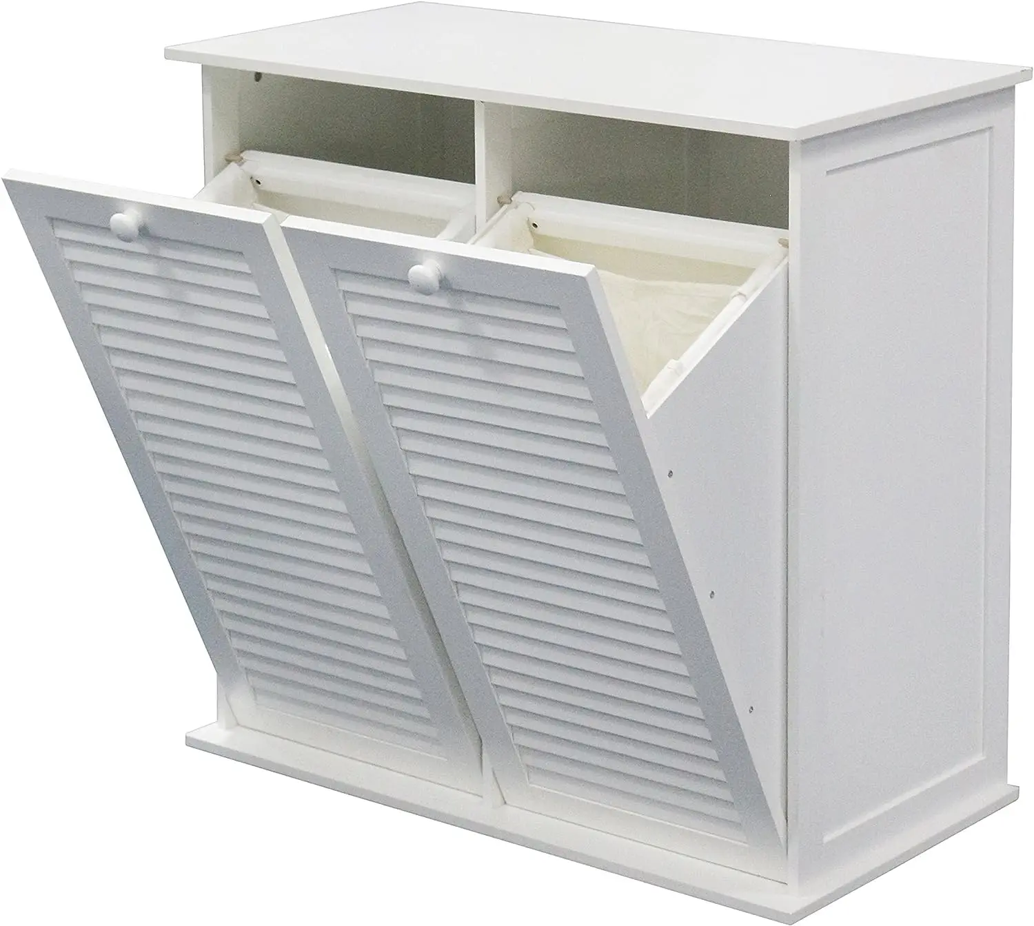 Dual Hamper Tilt Out Laundry Sorter, White, Customized