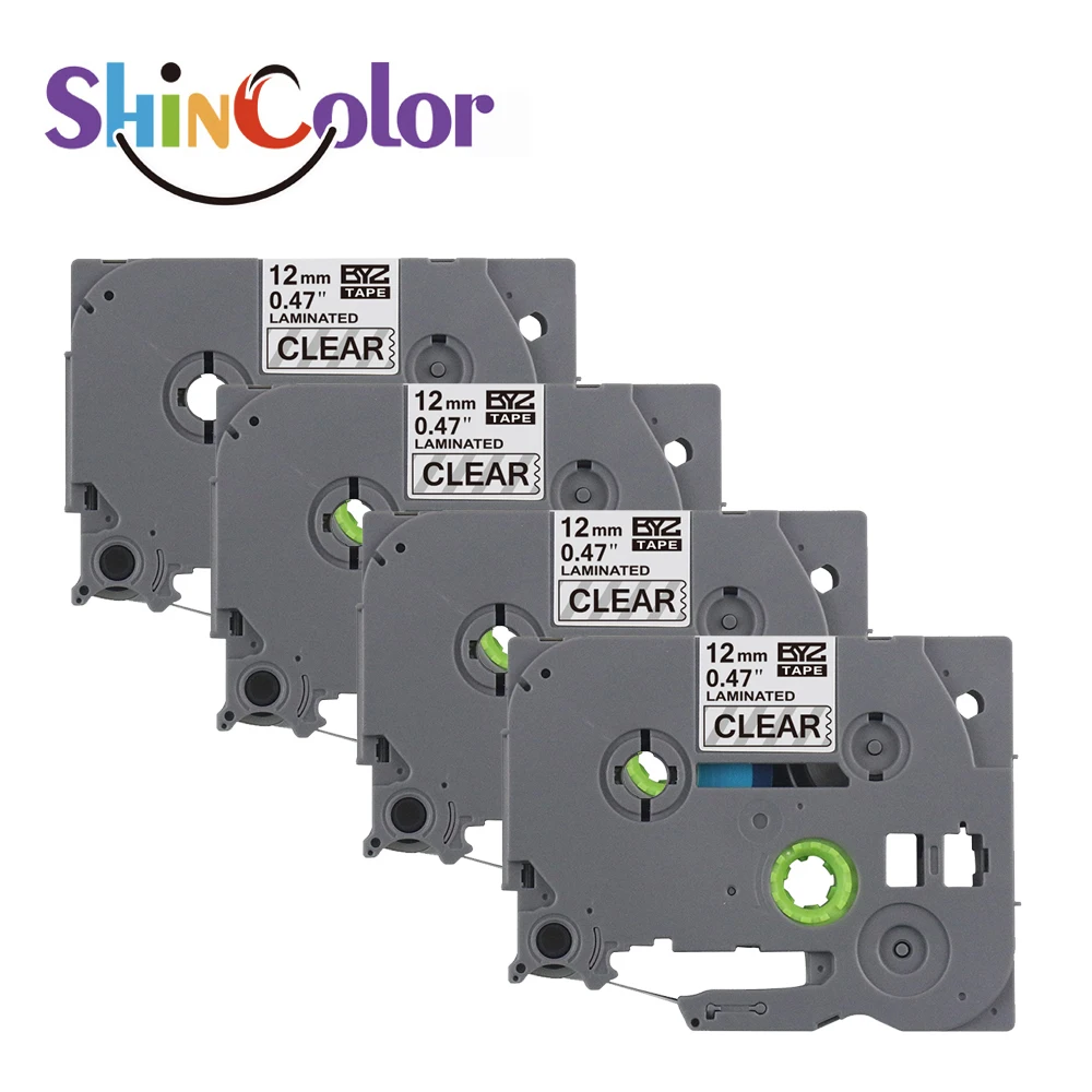 

ShinColor TZe-131 P-Touch Label Tape for Brother TZE131 tape 12mm Laminated Tape BK on Clear