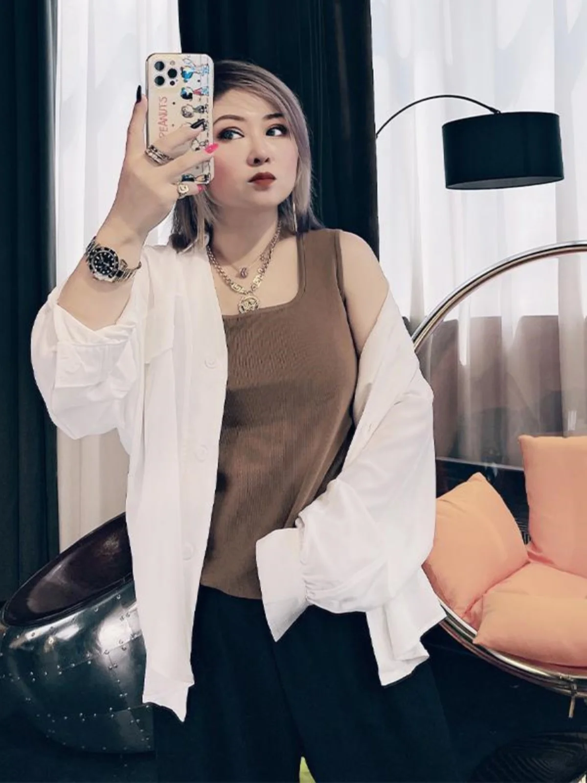 

plus Size Women's Svel Vest U-Ne Wide Strap Summer Top Korean Sle Color Versatile Simple Casual Loose Fit