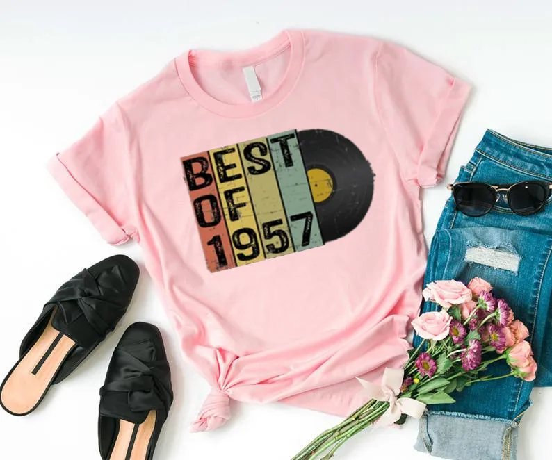 

Vintage Best of 1957, 64th Birthday Shirt For Men Women, Gift For Him Her Retro Party 100% cotton Shirts Streetwear Unisex y2k