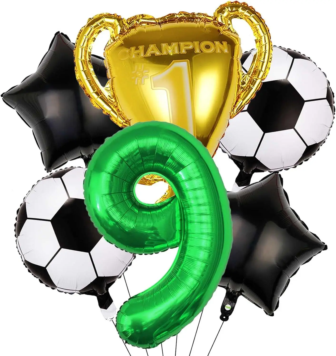 32 Zoll Grüne Zahlenballons Fußball Heliumballons Trophäenballon Kindergeschenke Geburtstagspartydekoration für Jungen – Detail 5
