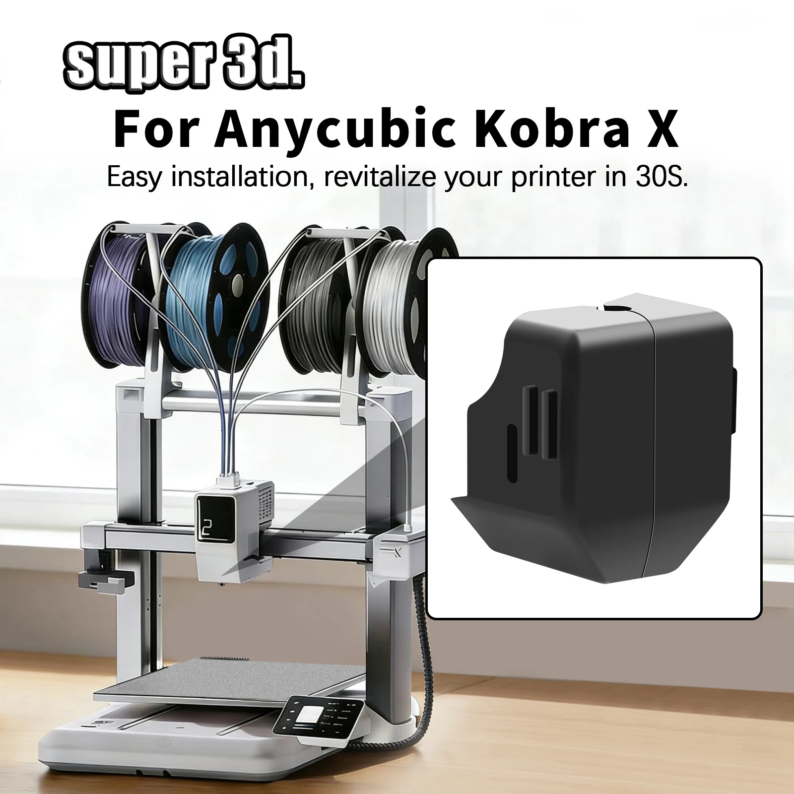 Anycubic Kobra X Düsen-Silikonschutz, Düsenbürste, Hochtemperatur-KX-Werkzeugkopf, Kobra 4 3D-Drucker Zubehör, Kobra X Hotend-Abdeckung – Detail 13