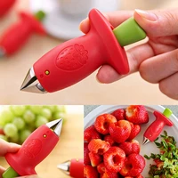 Trancheur de fraises, cordeur de fraises, décortiqueur de fraises, dissolvant de tiges de feuilles de fruits, outils de gâteaux à salade, accessoires de gadgets de cuisine 2