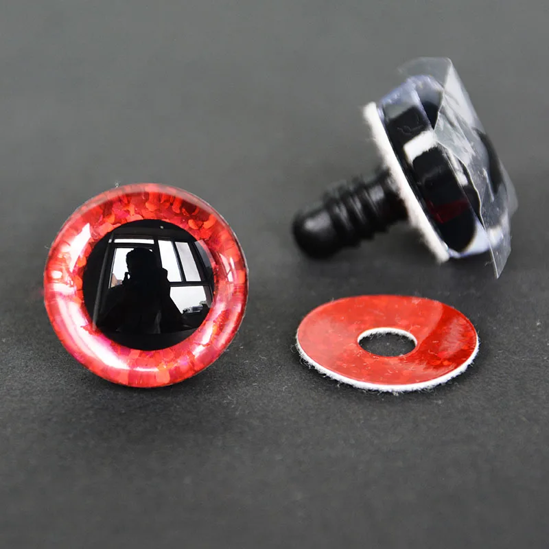 20 Stück 10 Farben 12–40 mm 3D-Glitzer-Augen mit Unterlegscheiben, Puppenherstellung, gefüllte Bastel-Häkel-Sicherheitsaugen zum Häkeln von Amigurumi – Detail 7