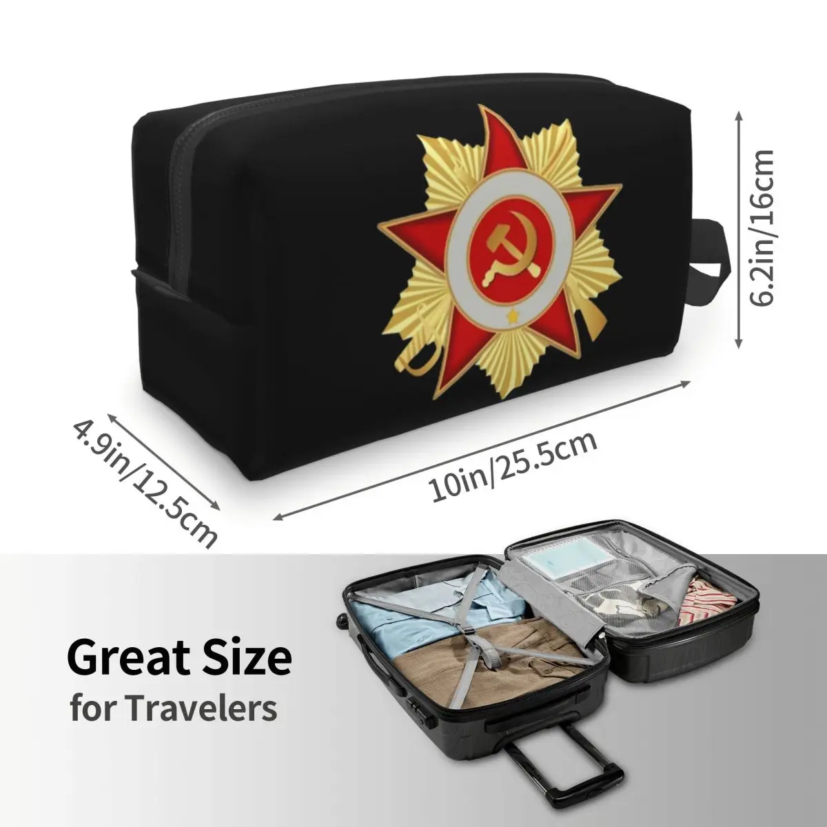 CCCP Star-Soviet-Union USSR Makeup Bag Cosmetic Organizer Storage Dopp Kit Toiletry Cosmetic Bag for Women Beauty Travel