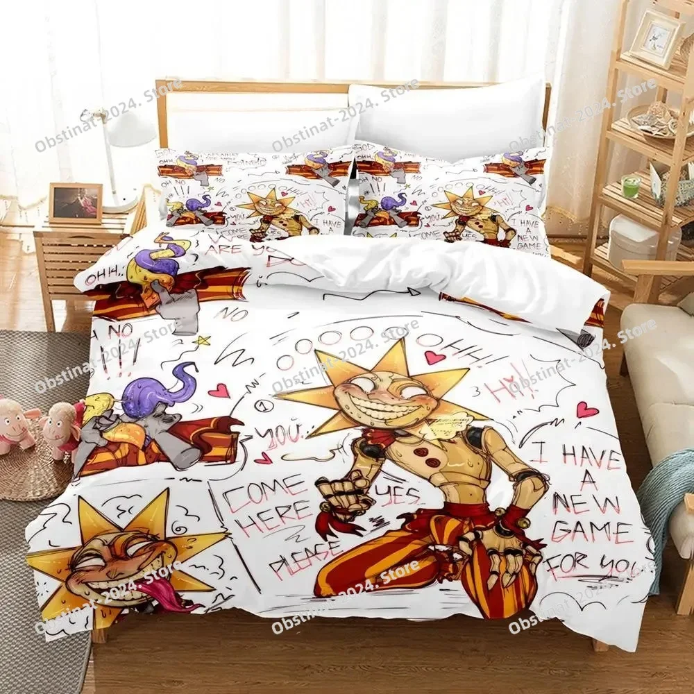 

Sundrop FNAF Bedding Set Single Twin Full Queen King Size Bed Set Aldult Kid Bedroom Duvetcover Sets 3D Print Game bed sheet set