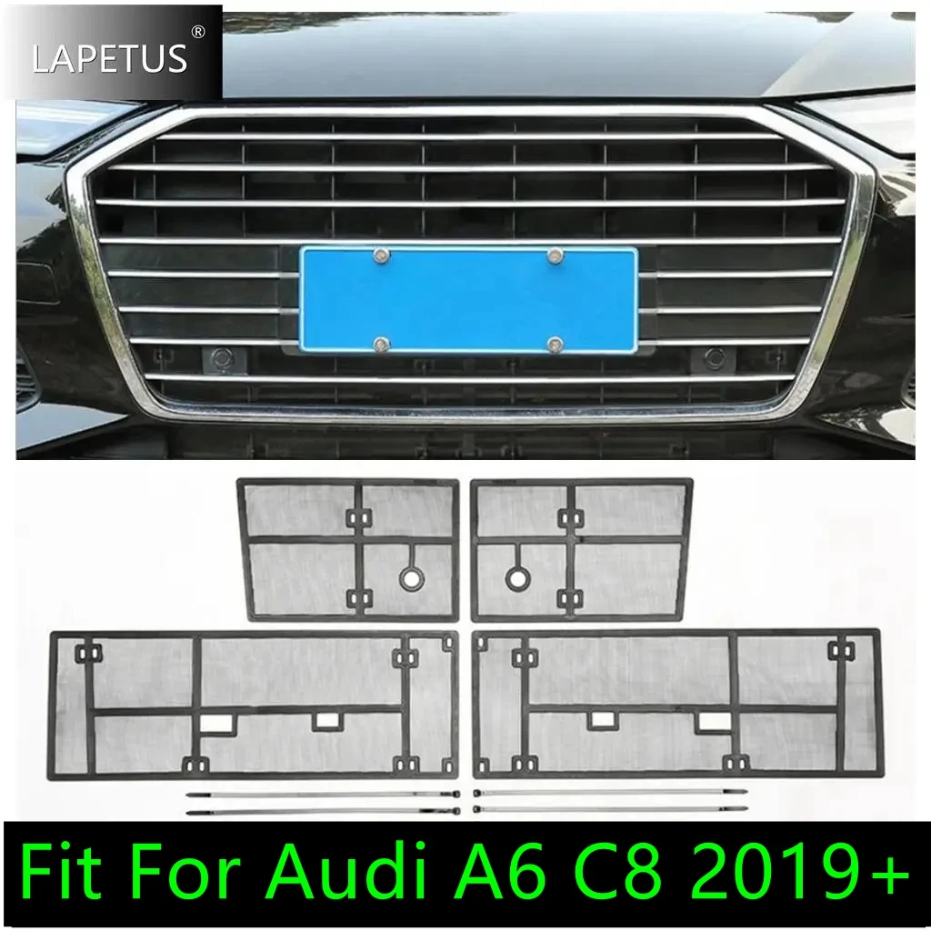 

Accessories Auto Middle Insect Screening Mesh Front Grille Insert Net Anti-leaf Dust Protection Kit For Audi A6 C8 2019 - 2023