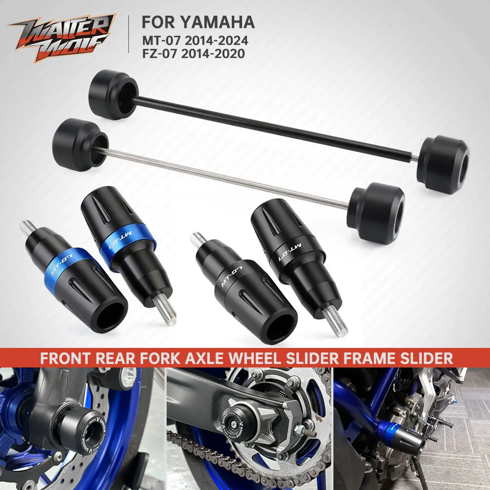 For Yamaha MT-07 FZ-07 2014-2025 Frame Crash Slider MT07 Rear Front Axle Fork Wheel Sliders MT 07 FZ07 Swingarm Fairing Slider