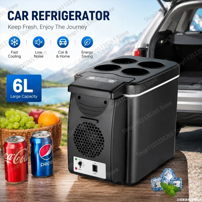 6l-portable-car-refrigerator-cooler-warmer-12v-dual-use-mini-fridge-for-drinks-food-camping-road-trips