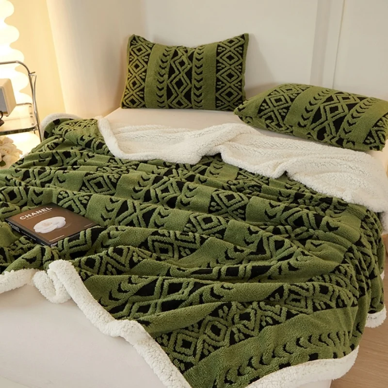 2025-nouveau-style-boheme-jeter-couverture-jacquard-diamant-grille-canape-couverture-cation-flanelle-polaire-polyester-sherpa-lancer-textile-de-maison