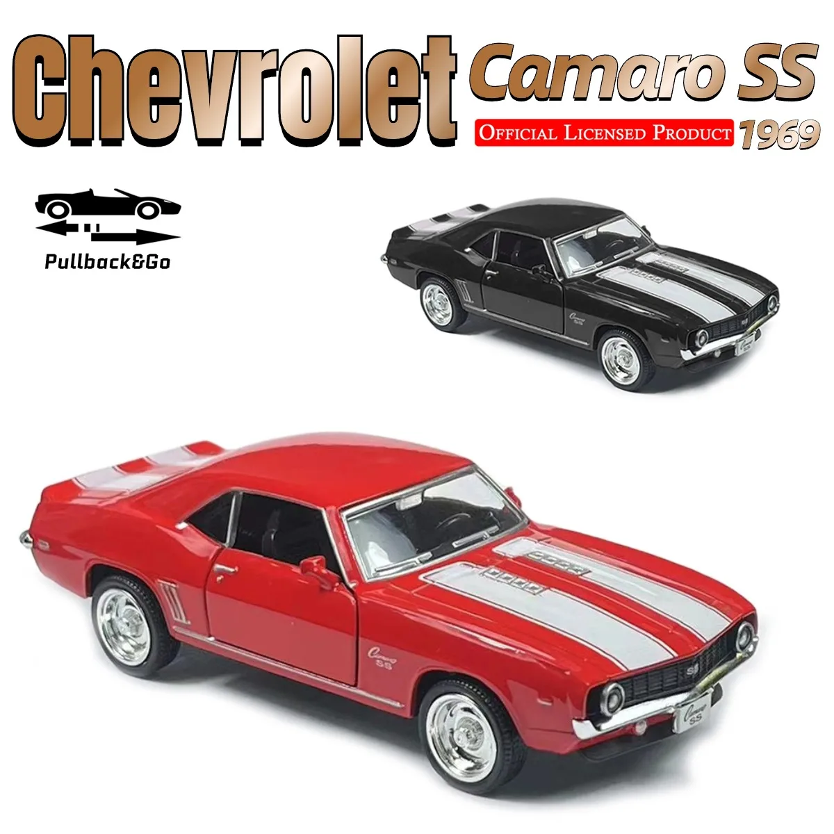 

Модель автомобиля игрушечного автомобиля Chevrolet Camaro SS 1/36, Официальная Лицензированная копия, литые миниатюрные искусства под давлением, подарок на Рождество для мальчика, 1969