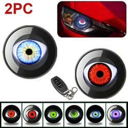 12V Remote Control Eyes Dynamic Devil Eyes LED Car Lights 2 Inch Retrofit Kits Headlight Assembly Auto Accessories Bi Led Lenses