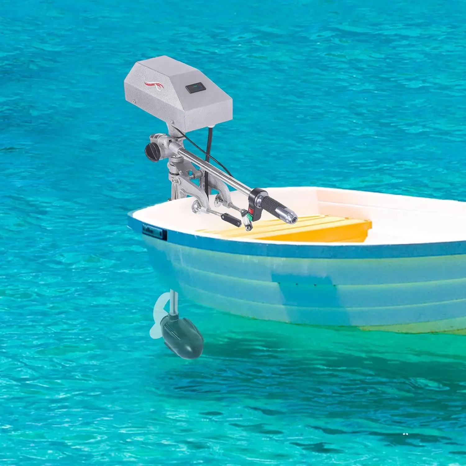 1500W Elektrischer Außenbordmotor, Heckmontierter Trolling-Motor für Süßwasser, 4200 U/min