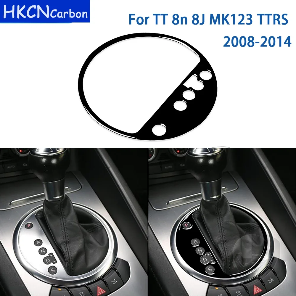 For Audi TT 8N 8J MK1 MK2 MK3 2008-2014 Accessories Piano Black Plasti Car Interior Gear Panel Trim Stickers Decoration