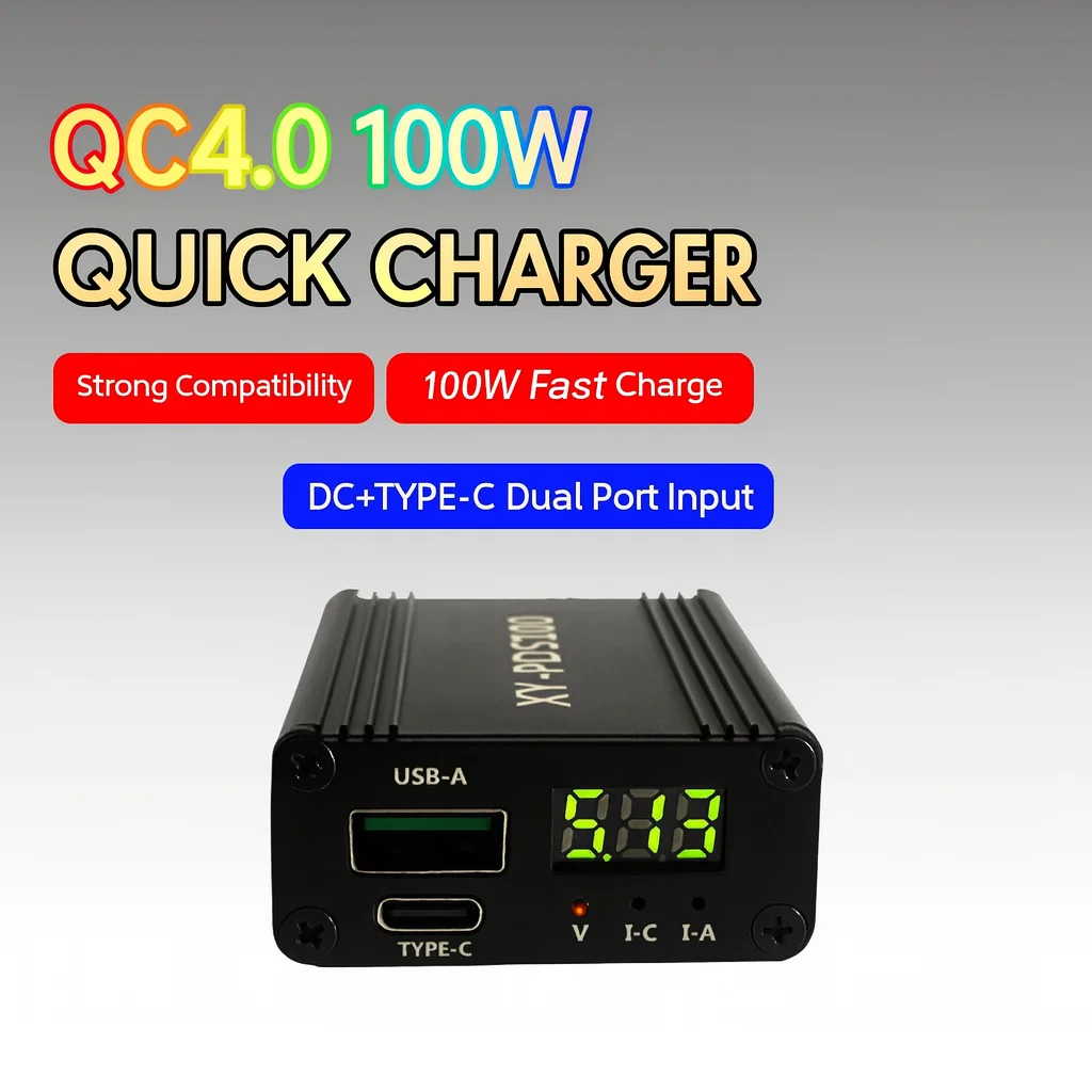 XY - PDS100 100W Type - C وحدة شحن سريعة |   QC4.0/QC3.0، شاحن 5A Step - Down، يدعم SCP/FCP |   DC12 - 28 فولت، للجوال