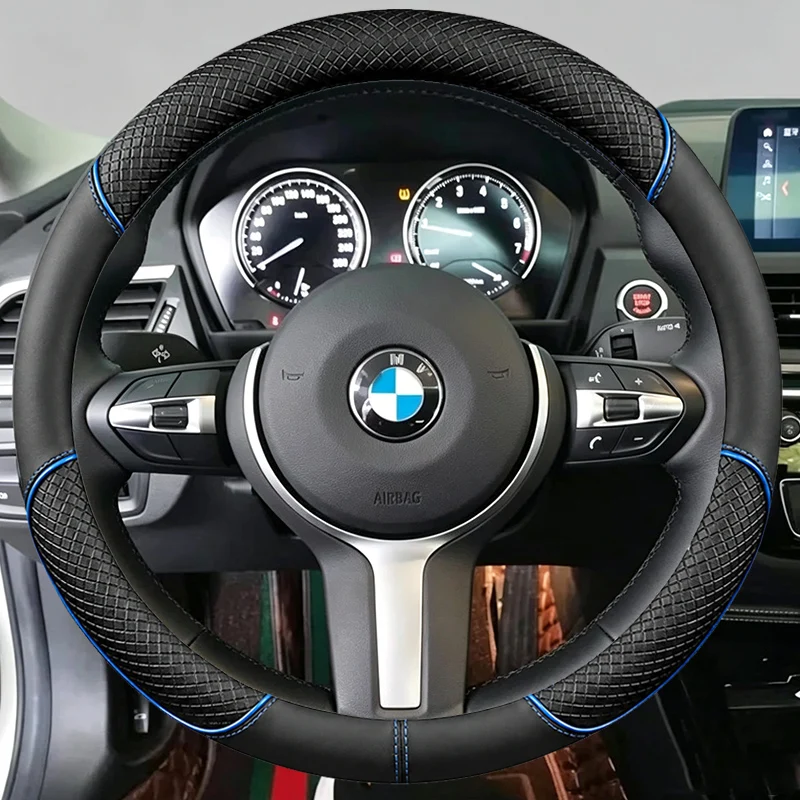 Hand-stitched black leather car steering wheel cover for BMW M Sport  F06 F10 F15 F16 F20 F21 F25 F30 F32gt F80 F82 X1 X3 x5 x6