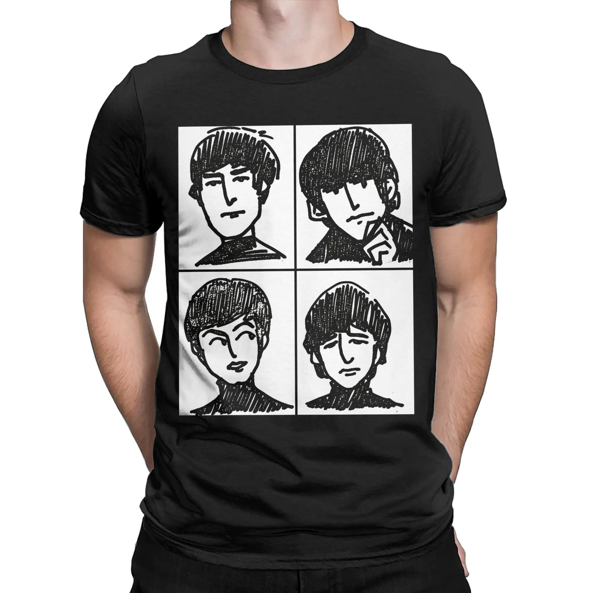 Men Women Beatle rock band  Shirt 100% Cotton Graphic Print Tee Shirts  Top Clothing