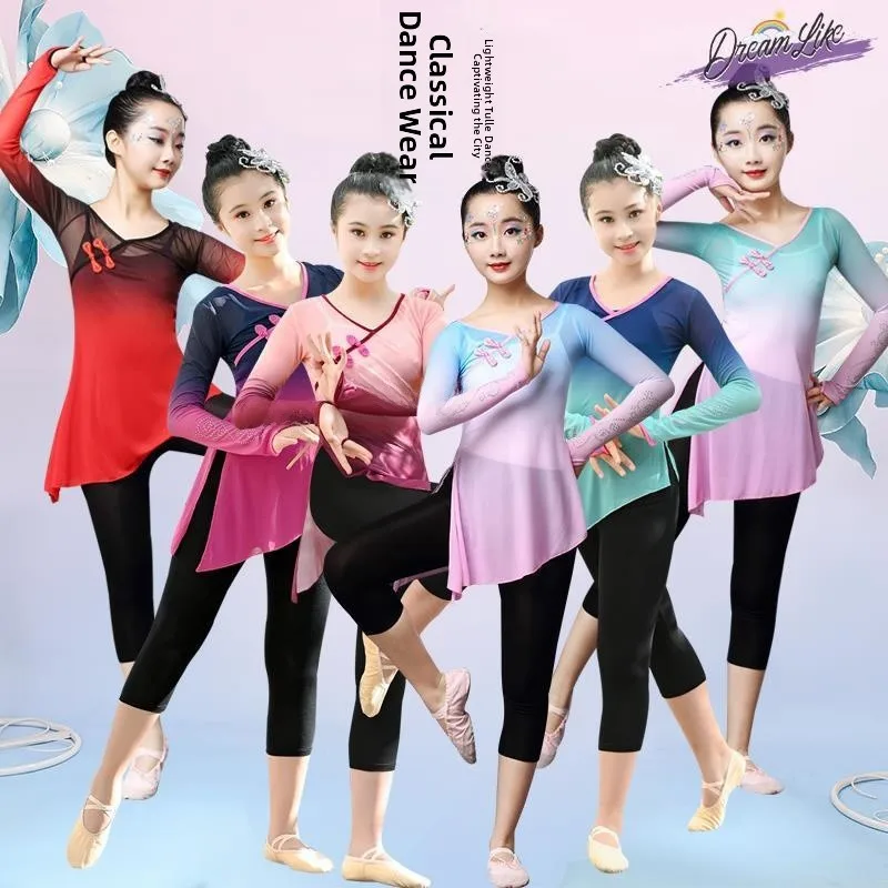 

Костюм для классических танцев, детский танцевальный костюм для выступлений, балетный купальник для девочек, для экзаменов по хореографии, шелковый, для ритмических танцев