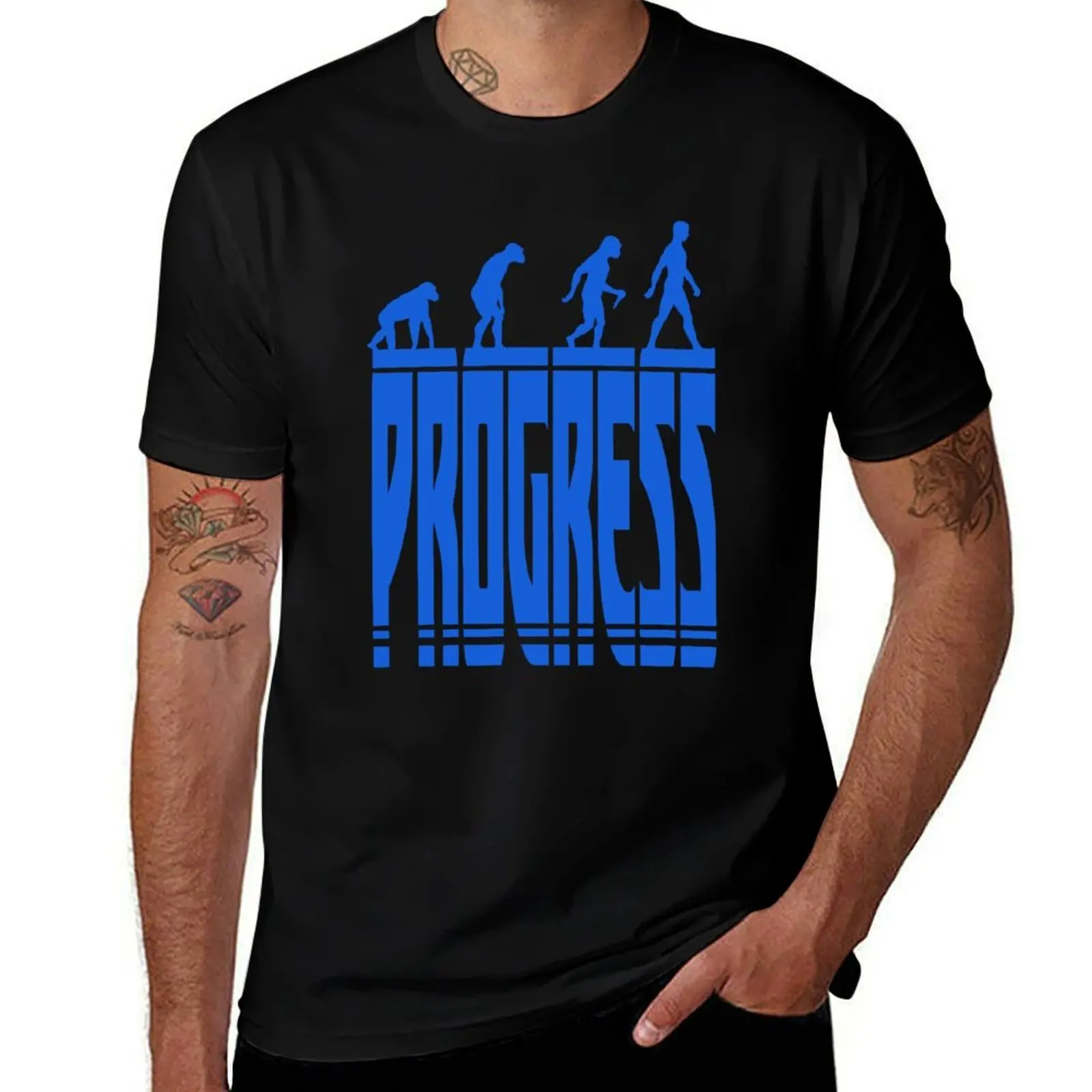 

Evolving Forward: A Bold Human Journey T-Shirt blue archive luxury t-shirt black t shirts for men