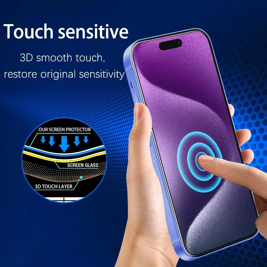 MAYtobe [Confezione da 2] Progettato per iPhone 16 Plus Proteggi Schermo in Vetro Temperato 9H Hardn Antigraffio Facile da Installare