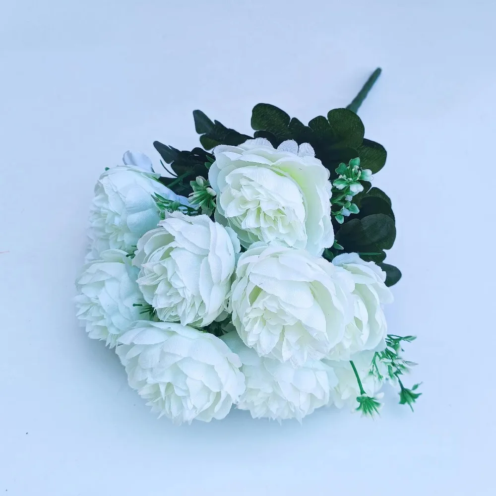 15PCS Faux Bouquet, High Quality 12 Head Vintage Silk Bouquet, Party Bridal Bouquet, Wedding Bouquet