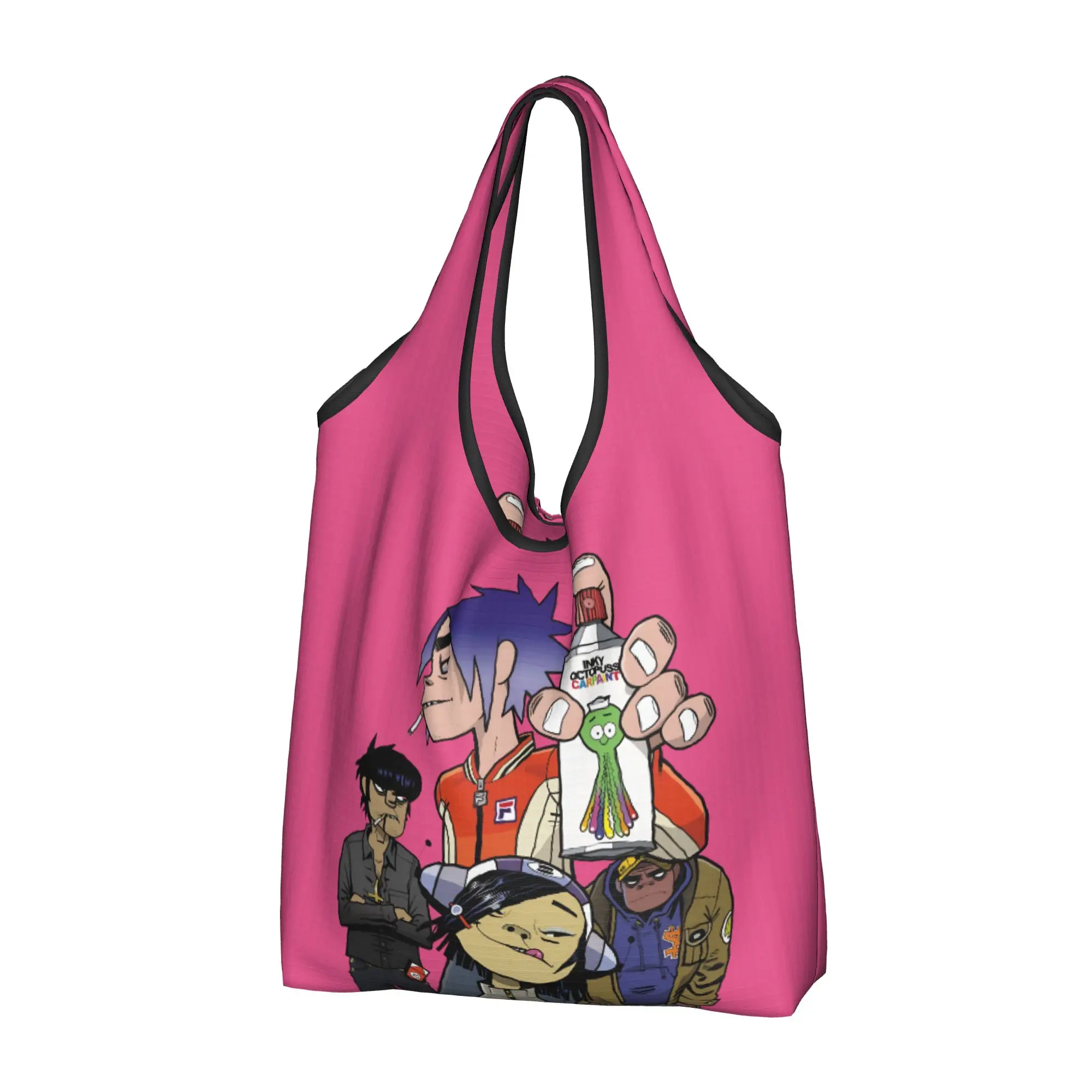 G-Gorillazes Hot Cartoon Game Grocery Shopping Bags Kawaii Shopper Tote Shoulder Bag Big Capacity Portable Comic  Handbag