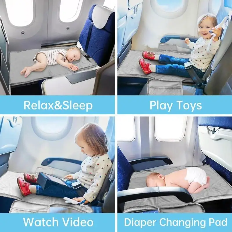 سرير سفر محمول للرضع، موسع مقعد الطائرة، تصميم قابل للطي، مانع للانزلاق #5