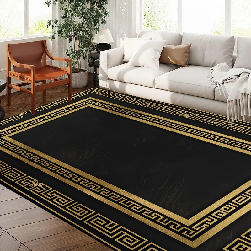 

European Simplicity Decorative Carpet for Living Room Luxury Gold Hall Coffee Tables Mat Large Area Non-slip Rugs for Bedroom 러그